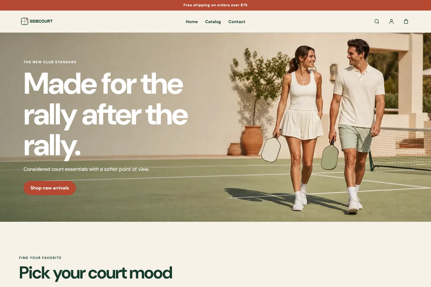 Sidecourt Shopify theme preview